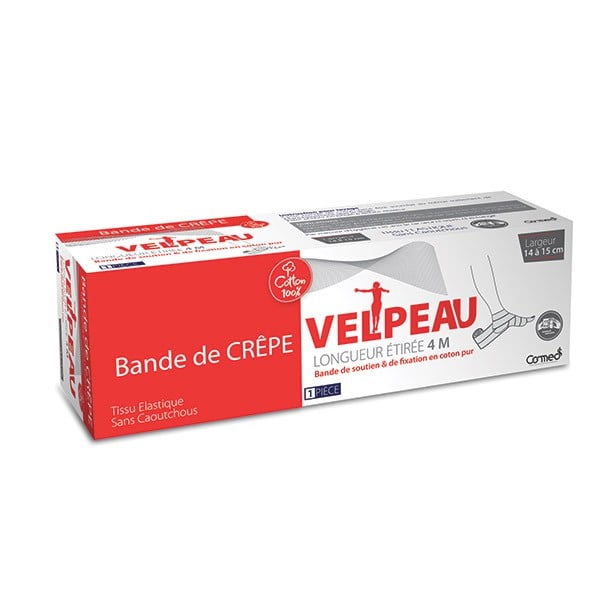 Velpeau Bande crêpe coton 10cm x 4m